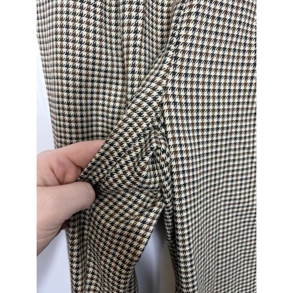 Lulus Pants Womens Small Houndstooth Plaid Wide Leg High Rise Academia Pleated - Picture 4 of 10